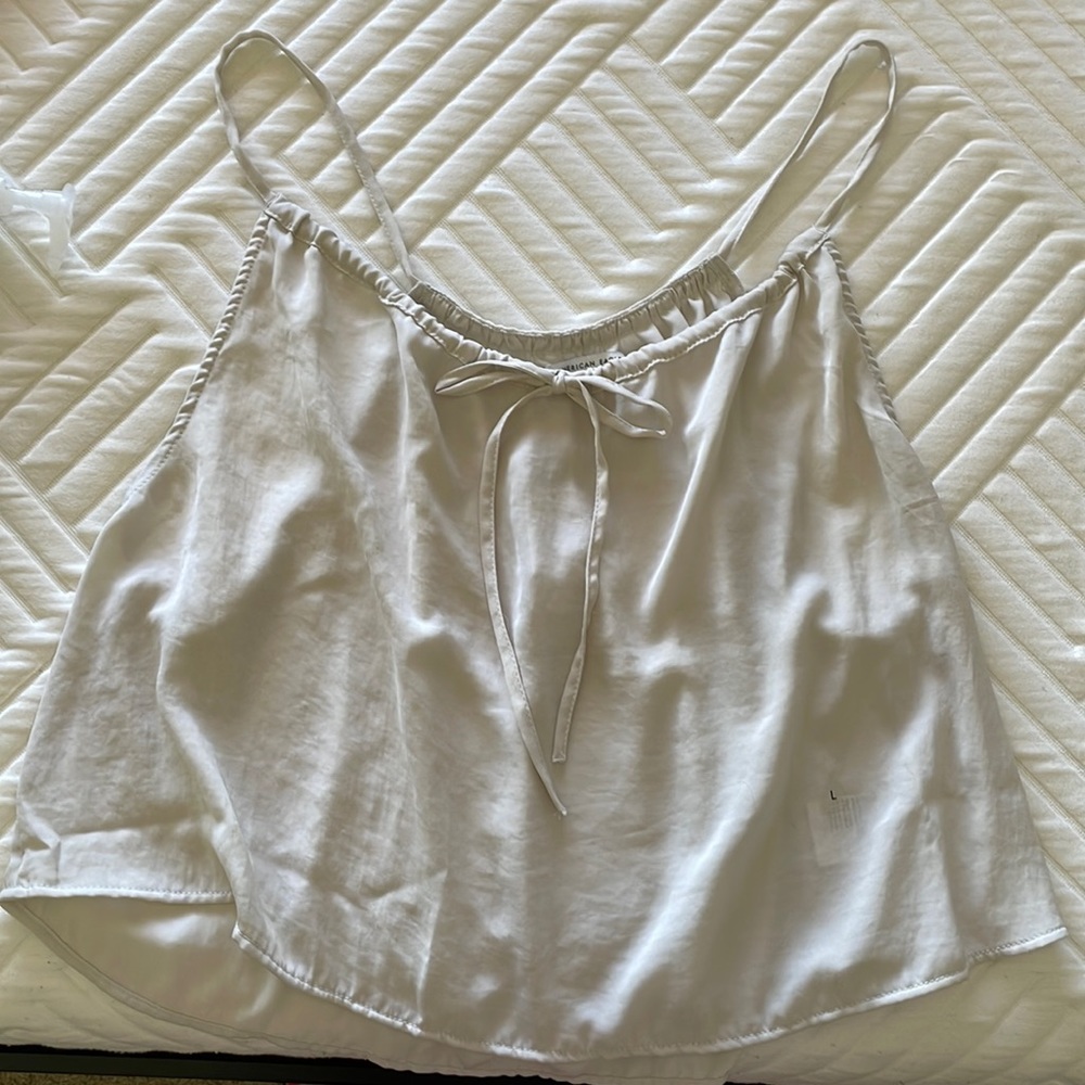 American Eagle Women’s Beige Spaghetti Strap Flow Tank Top Size large